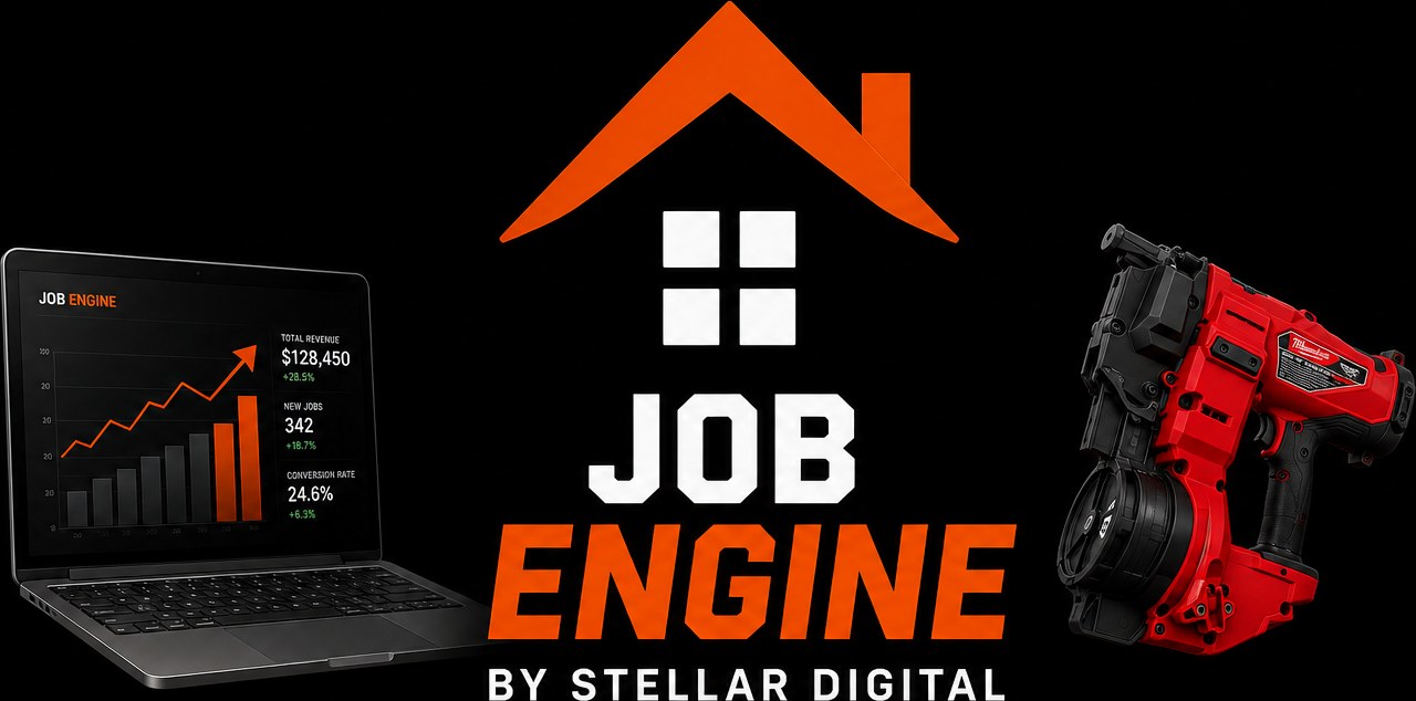 Job Engine by Stellar Digital: the dashboard, the roof, and the nailer
