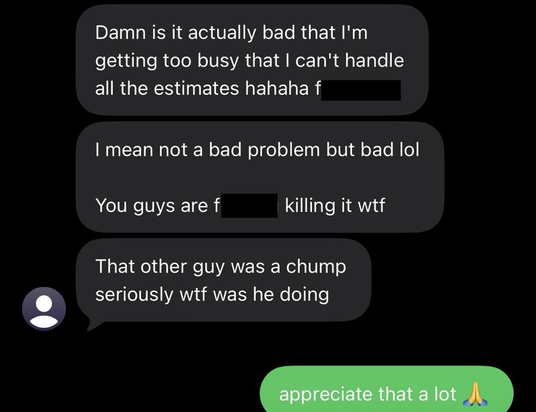 Client text message