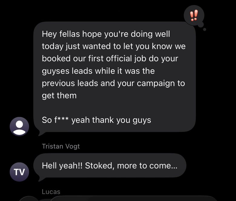 Client text message